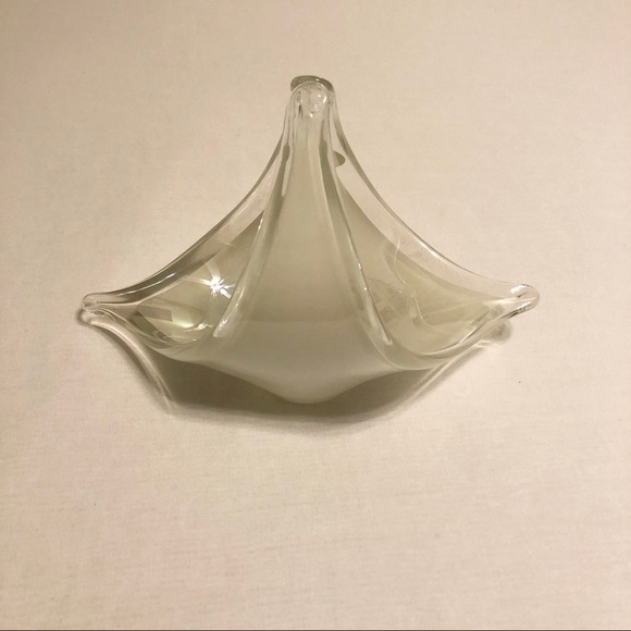 Crystal Clear Murano Style Glassware Candy Dish - Picture 3 of 7